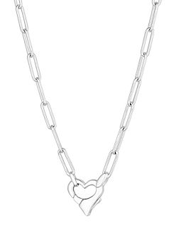 Simply Silver Sterling Silver 925 Open Heart Closure Necklace