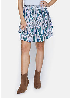 Sisters Point Printed Mini Frill Skirt