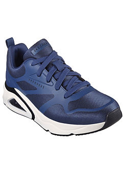 Skechers Mens Navy Hot Melt & Mesh Lace Up Fashion Trainers