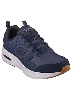 Skechers Mens Navy Skech-Air Court Suede Lace Up Skech-Air Trainers