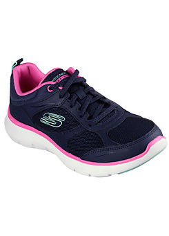 Skechers Navy Leather Mesh Flex Appeal 5.0 Trainers