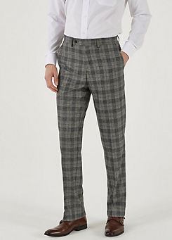Skopes Tatton Grey Check Tapered Fit Suit Trousers