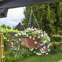 Smart Garden Petunias Faux Décor Hanging Basket