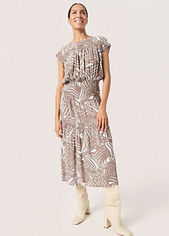 Soaked in Luxury Marian Smock Midi Printed Dress