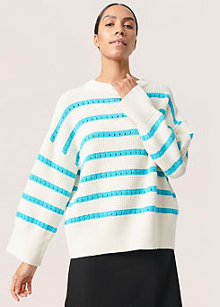 Soaked in Luxury Ravalina Stripes Casual Fit Pullover