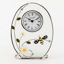 Sophia Classic Glass & Wire Bumble Bee Mantel Clock