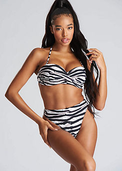 South Beach Recycled Twist Padded with Removable Straps & High Waist Briefs