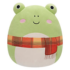 Squishmallows 12ins Wendy The Green Frog with Plaid Scarf