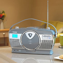 Steepletone 3 Band Radio & CD Player with Bluetooth - Grey