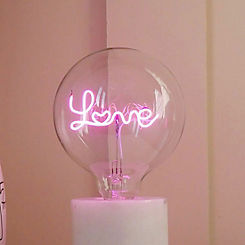 Steepletone LED Filament Text Light Bulb Pink Love
