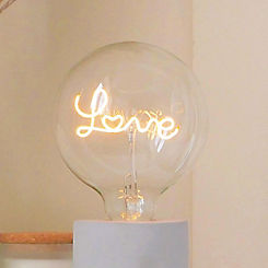 Steepletone LED Filament Text Light Bulb White Love