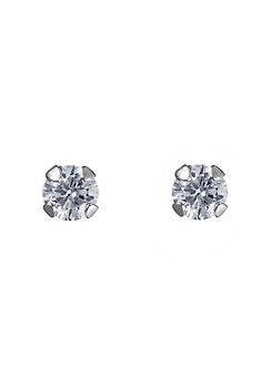 Sterling Silver 2mm Cubic Ziconia Stud Earrings