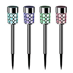Streetwize Pack of 4 Solar Crystal Stake Lights