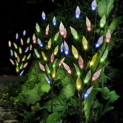 Streetwize Pack of Three Solar Leaf Lights - Multi Colour