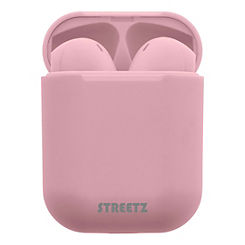 Streetz True Wireless Stereo Semi-In-Ear Earbuds with a 300mAh Charging Case  - Pink