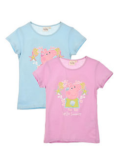 Suncity Kids Pack of 2 Peppa Pig Hello Summer T-Shirts