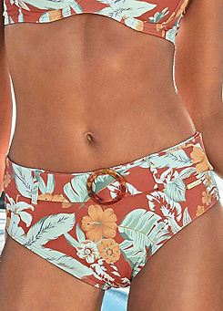 Sunseeker High Waist Tropical Print Bikini Bottom