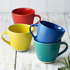 Sur La Table Colour Me Happy Set of 4 Mixed Coloured Mugs