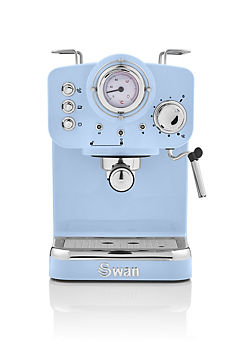 Swan SK22110BLN Retro Espresso Coffee Machine with Milk Frother - Retro Blue