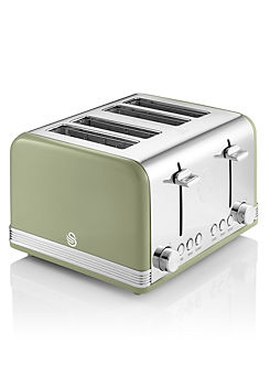 Swan ST19020GN Retro 4-Slice Toaster - Retro Green