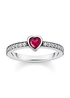 THOMAS SABO Solitaire Ring with Heart Stone