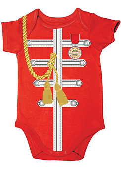 The Beatles Sgt Pepper Design Red Baby Bodysuit