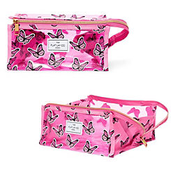 The Flat Lay Co. Pink Butterfly Jelly Open Flat Makeup Box Bag