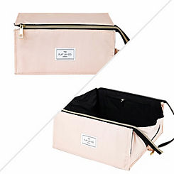 The Flat Lay Co. XXL Blush Pink Open Flat Makeup Box Bag