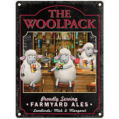 The Original Metal Sign Company The Woolpack- Landlords- Proudly Selling Farmyard Ales Personalised Metal Sign for the Home