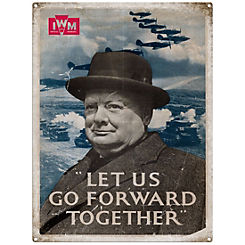 The Original Metal Sign Company Winston Churchill - ’Let Us Move Forward Together’ Metal Sign for the Home