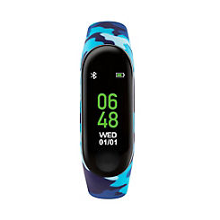 Tikkers Series 1 Printed Camo Blue Silicone Strap Activity Tracker