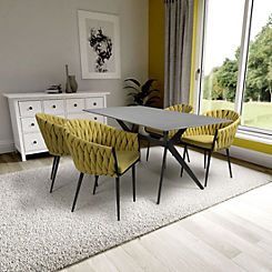 Timor Grey 1.6m Dining Table & 4 Pandora Chairs