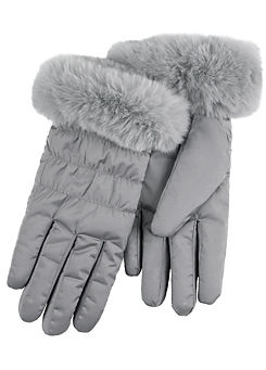 Totes Isotoner Grey Water Repellent SmarTouch™ Padded Gloves
