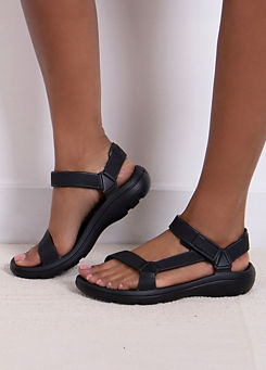 Totes Ladies Black Riley Adjustable Sport Sandals