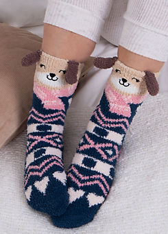 Totes Ladies Dog Super Soft Novelty Slipper Socks