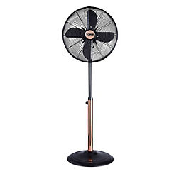 Tower 16-Inch Metal Stand Fan - Black & Rose Gold