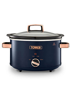 Tower Cavaletto 3.5 Litre Slow Cooker T16042MNB - Midnight Blue & Rose Gold