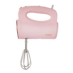 Tower Cavaletto Hand Mixer with Stainless Steel Beaters T12061PNK - Marshmallow Pink and Rose Gold