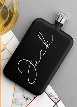 Treat Republic Personalised Handwriting Black Slimline Flask