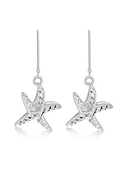Tuscany Silver Sterling Silver Diamond Cut Starfish Drop Earrings