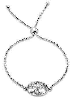 Tuscany Silver Sterling Silver Tree of Life Adjustable Slider Bracelet