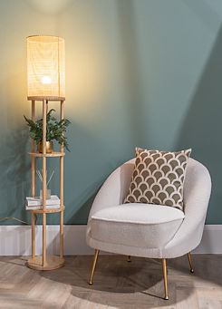 ValueLights 3 Tier Shelf Floor Lamp with Bamboo Shade