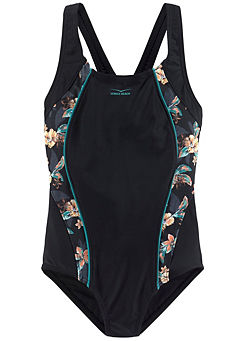 Venice Beach Kids Floral Print Racerback Swimsuit