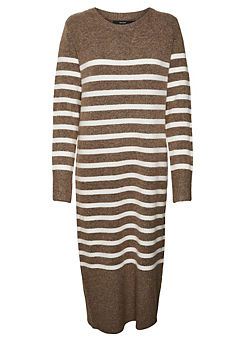 Vero Moda Stripe Knit Midi Length Dress