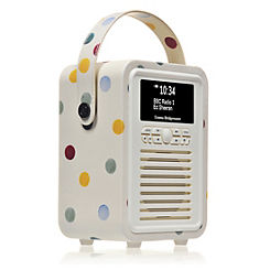 View Quest VQ Portable Retro Mini DAB & DAB+ Digital Radio Alarm Clock - Emma Bridgewater Polka Dot