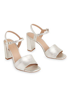 Whistles Lilley Silver High Block Heel Sandals
