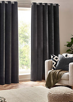 Yard Heavy Chenille Lined Eyelet Curtains