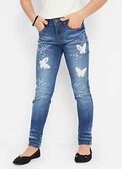 bonprix Kids Butterfly Detail Jeans