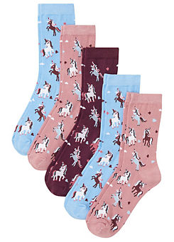 bonprix Pack of 5 Unicorn Socks
