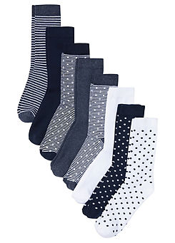 bonprix Pack of 8 Pattern Socks